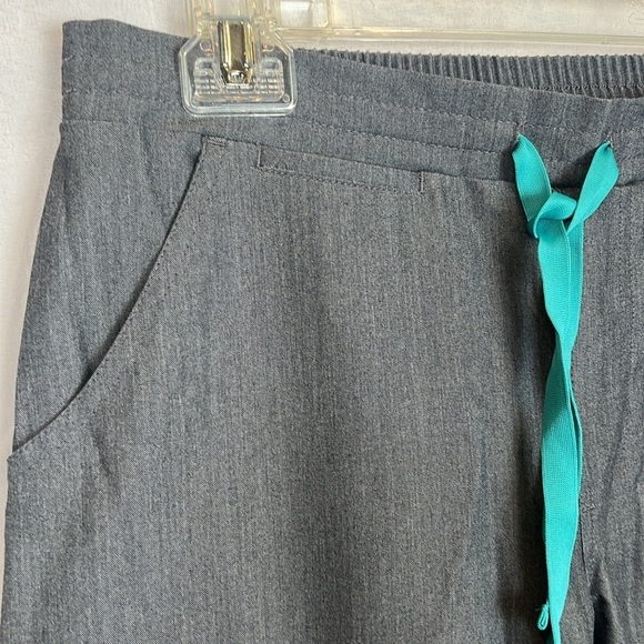 Figs Yola Technical Collection Graphite Teal drawstring skinny scrub siz… - Picture 5 of 12